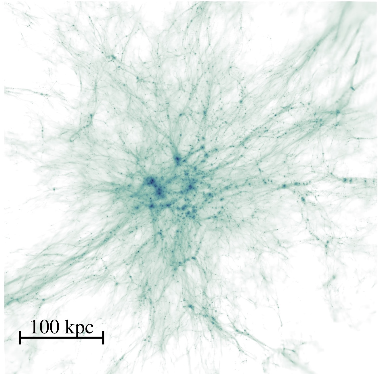 A simulated dark matter density map.